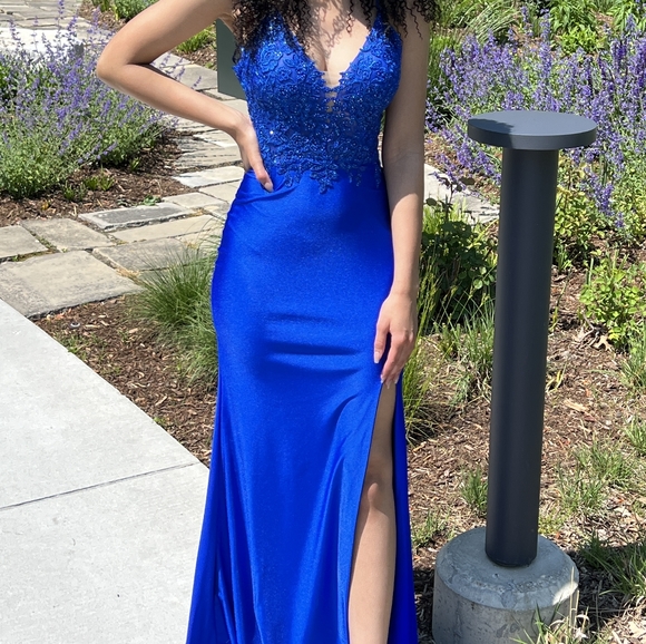 Royal Blue Prom Dress - Picture 2 of 8